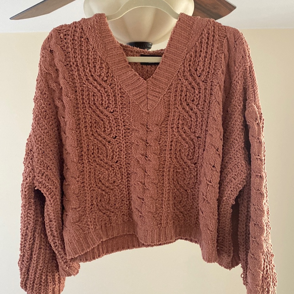 ViciDolls Mauve Cable Knit Cropped Sweater
